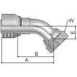 Female Jic 37°-Sae 45°-Swivel 45° Elbow-Short Drop-13V48-8-8 1