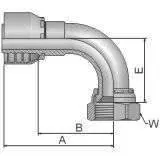 Female Jic 37°-Sae 45°-Swivel 90° Elbow-Short Drop-13W48-8-6 1