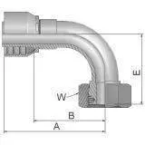 Parker Female Metric S - Swivel - 24° Cone With O-Ring) 90° Elbow - 11C48-10-4 Series 1