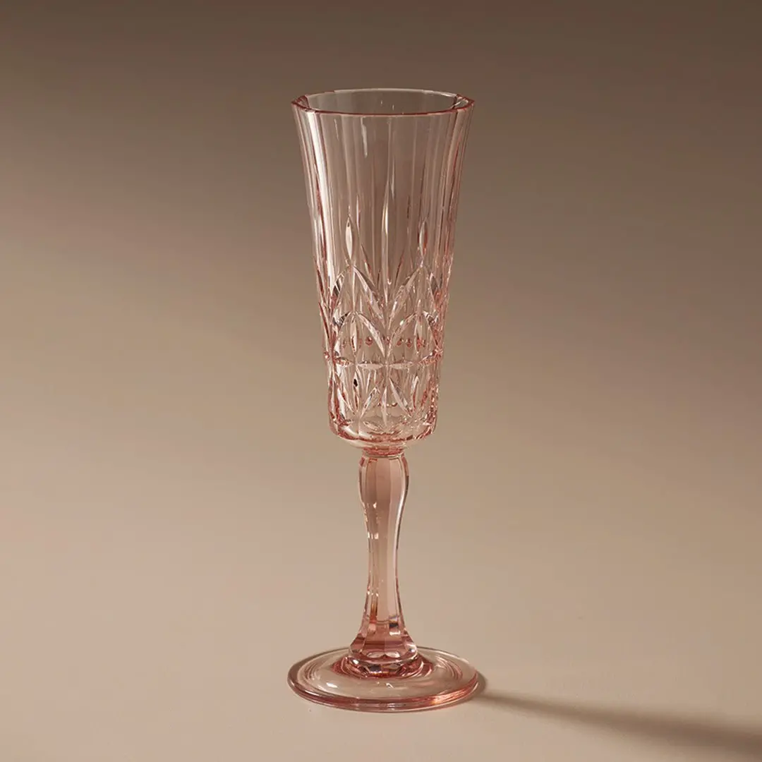 Pavilion Acrylic Champagne Flute Pale Pink 1