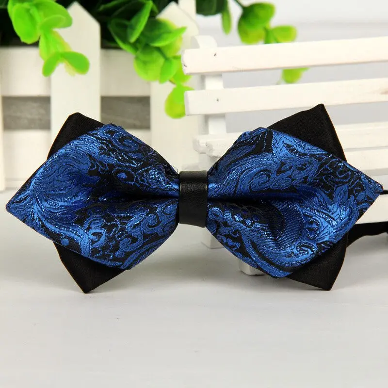 Pointed 12Cm*6Cm Men Tie Bow Ties 2014 Blue Jacquard Silk Bowties Luxury Gravatas Borboleta Bulk Lot Wholesale 1