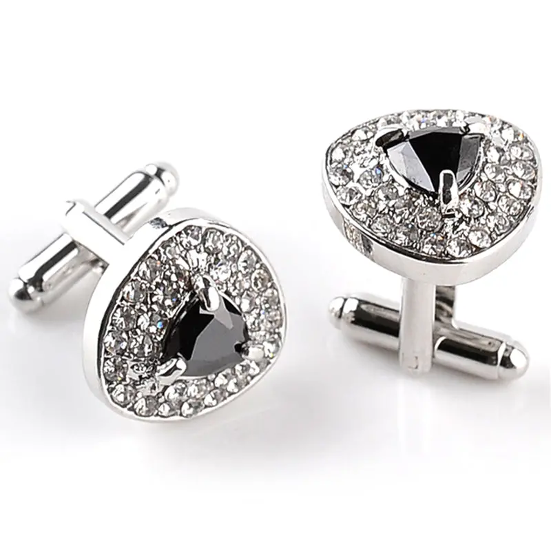 Luxury Cufflinks For Mens And Women Zircon Black Purple White Crystal Fashion Brand Cuff Botton High Quality 1