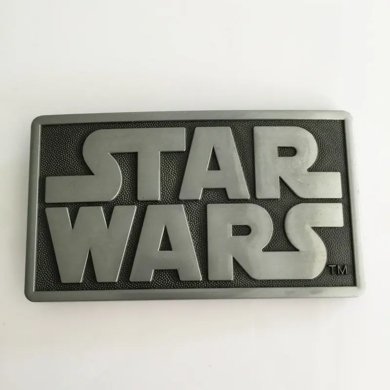 Retail New Styles Star Wars Belt Buckle Rectangle Silver Metal Cowboy Belt Head Fit 4Cm Wide Belt Fashion Mens Jeans Accessories 1