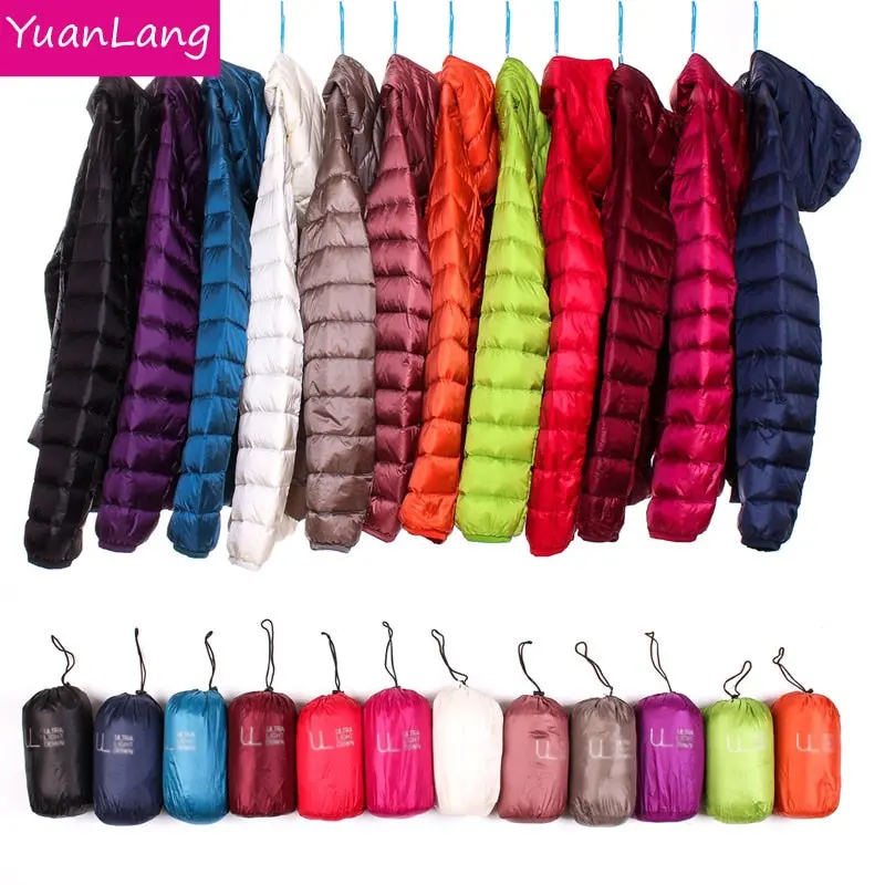 Winter Women Ultra Light Down Jacket 90% Duck Down Hooded Jackets Long Sleeve Warm Slim Coat Parka Female Solid Portabl Outwear 1
