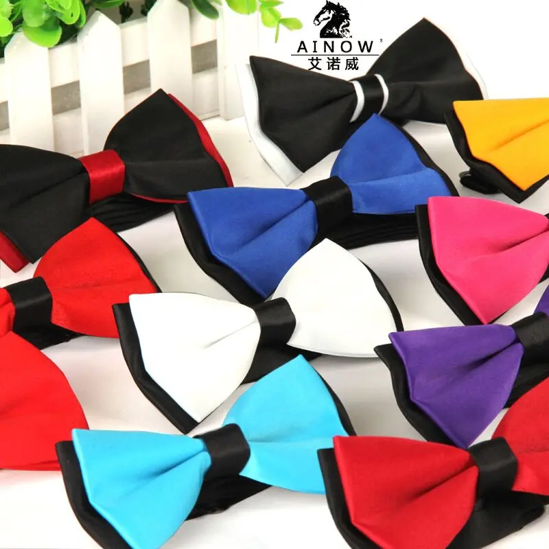 2015 Men's Bowtie Accesorios Patchwor Solid Color Bowknots Bowties 12Cm * 6Cm Butterfly Bow Tie Gravatas Borboleta Lot Wholesale 1