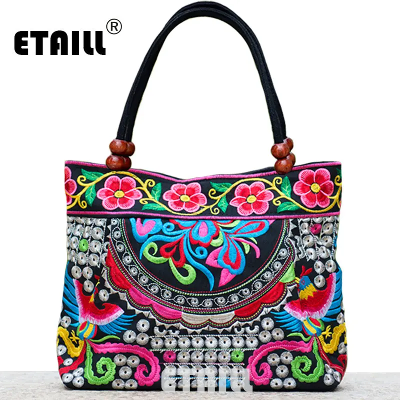 2016 Vintage National Ethnic Embroidery Bags Indian Boho Embroidered Shoulder Bag Brand Bags Logo Handbags Women Sac A Dos Femme 1