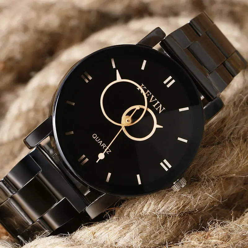 Kevin Full Stainless Steel Quartz Watches Men Brand Chic Circle Dial Clock Women Fashion Watch 2016 Relogio Masculino Femme 1