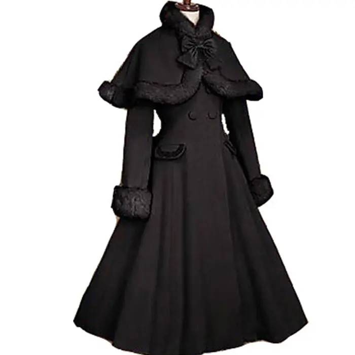 Gothic Lolita Coat Adult Princess Costume Medieval Lolita Coat Long Sleeve With Cape Party Halloween For Women Plus Size Custom 1