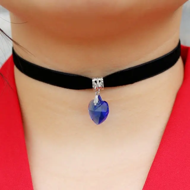 Gothic Lolita Punk Triangle Choker Necklace Black Velvet Steampunk Tattoo Necklaces Torques Jewellery Clavicle Colar Bijoux Hot 6