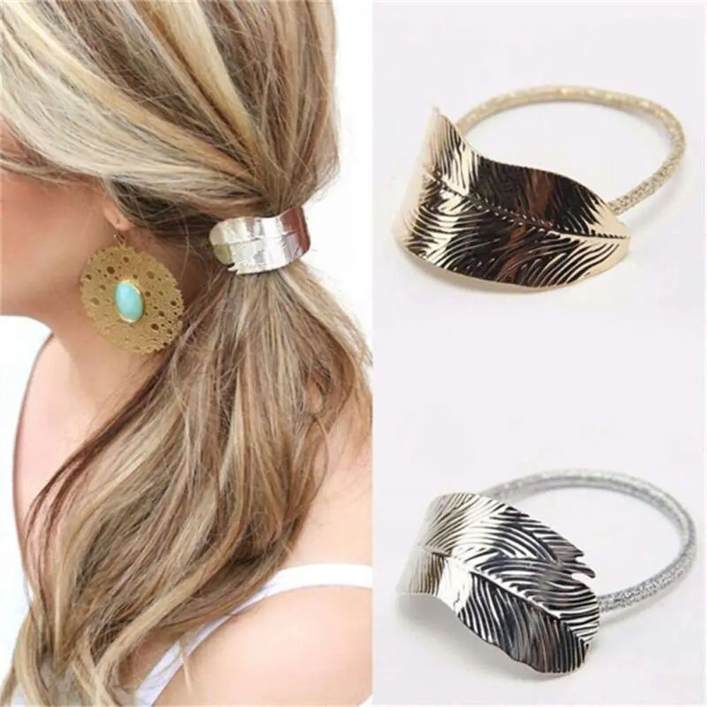 1Pc Fashion Sexy Women Lady Leaf Hair Band Rope Headband Elastic Ponytail Holder Party Vacation Hairband Hair Accessories 1