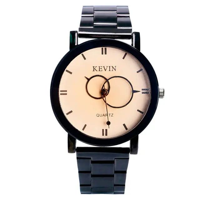Kevin Full Stainless Steel Quartz Watches Men Brand Chic Circle Dial Clock Women Fashion Watch 2016 Relogio Masculino Femme 2