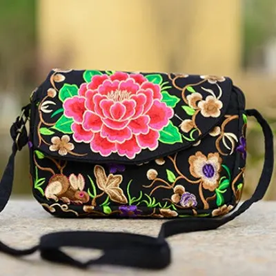 Hot Ethnic Hmong Boho Indian Embroidered Small Shoulder Bag Handmade Fabric Embroidery Crossbody Bags Luxury Brand Messenger Bag 1