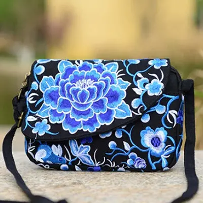 Hot Ethnic Hmong Boho Indian Embroidered Small Shoulder Bag Handmade Fabric Embroidery Crossbody Bags Luxury Brand Messenger Bag 2