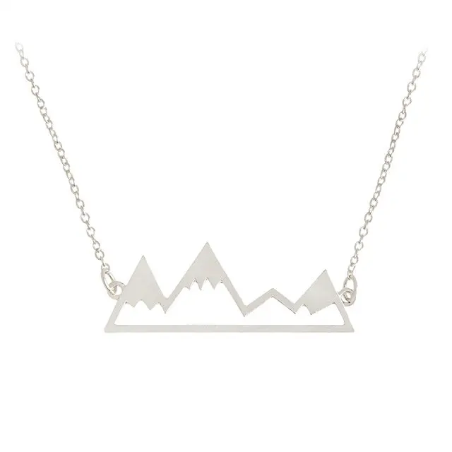 Gold/Silver Minimalist Mountain Top Pendant Snowy Mountain Necklace Hiking Outdoor Travel Jewelry Mountains Climbing Gifts 2