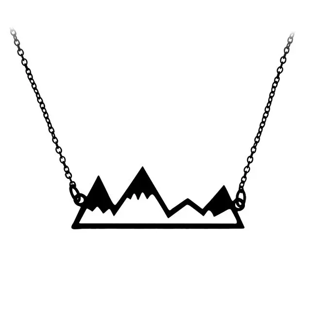 Gold/Silver Minimalist Mountain Top Pendant Snowy Mountain Necklace Hiking Outdoor Travel Jewelry Mountains Climbing Gifts 3
