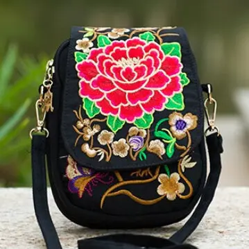 Hmong Ethnic Boho Hobo Embroidery Shoppers Bag Women's Shoulder Brand Messenger Bags Logo Indian Thailand Embroidered Handbag 3