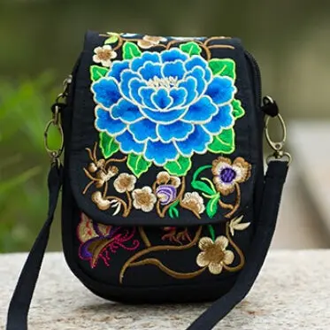 Hmong Ethnic Boho Hobo Embroidery Shoppers Bag Women's Shoulder Brand Messenger Bags Logo Indian Thailand Embroidered Handbag 2