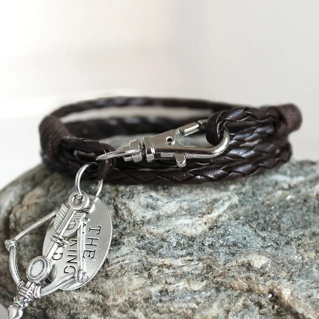Fashion Jewelry The Walking Dead Pu Leather Charm Friendship Bracelets & Bangles Daryl Dixon Crossbow Cowboys Men Jewelry Gifts 9