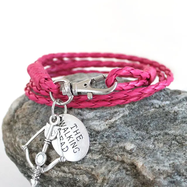 Fashion Jewelry The Walking Dead Pu Leather Charm Friendship Bracelets & Bangles Daryl Dixon Crossbow Cowboys Men Jewelry Gifts 5