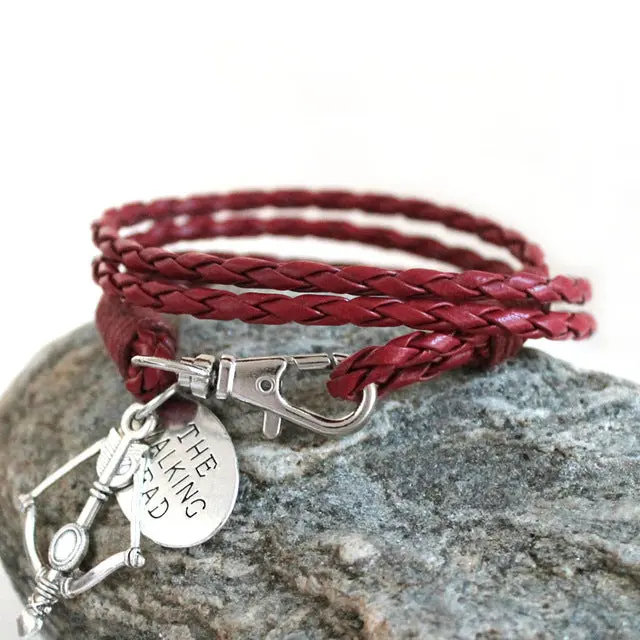Fashion Jewelry The Walking Dead Pu Leather Charm Friendship Bracelets & Bangles Daryl Dixon Crossbow Cowboys Men Jewelry Gifts 7