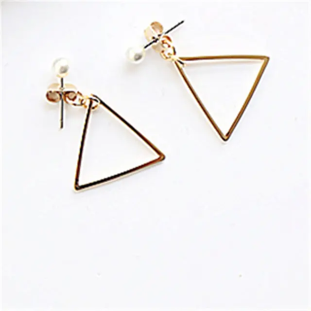 The Pendants Square Contracted Fashion Minimalist Geometric Triangle Circle Pearl Earring Eardrop Female Accessories 2