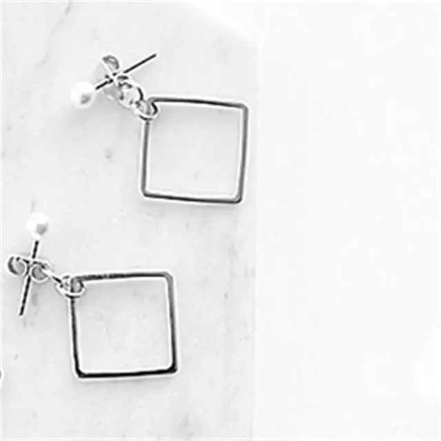 The Pendants Square Contracted Fashion Minimalist Geometric Triangle Circle Pearl Earring Eardrop Female Accessories 8