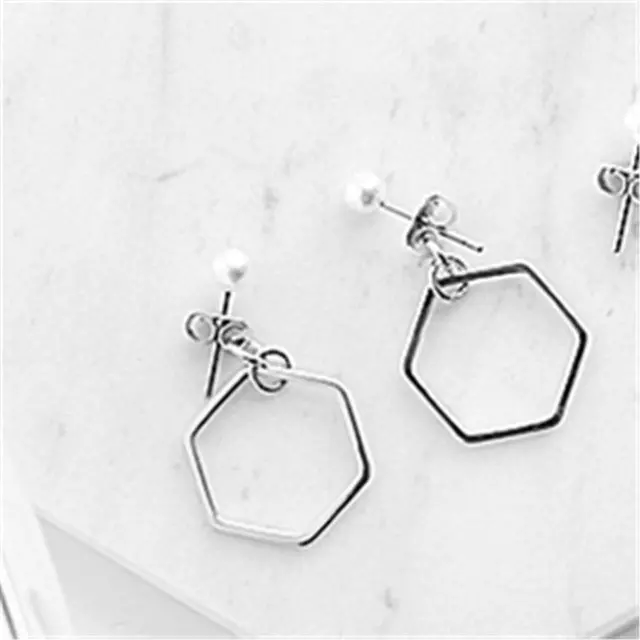 The Pendants Square Contracted Fashion Minimalist Geometric Triangle Circle Pearl Earring Eardrop Female Accessories 8