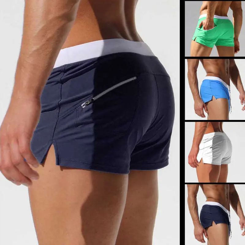 8 Colors New Swimwear Men Breathable Men's Swimsuits Swim Trunks Boxer Briefs Sunga Swim Suits Maillot De Bain Beach Shorts 1