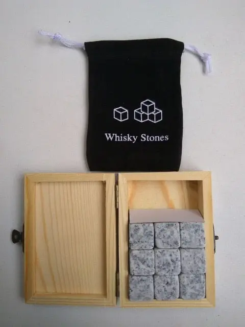 3 Colors 9Pcs/Set Whiskey Stones With Wooden Box+Velvet Bag Whisky Whiskey Rocks Stones Cube Stone Wooden Box Free Shipping 2