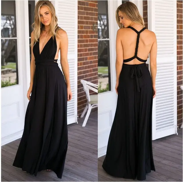 Multiway Wear Women Maxi Dress Sexy Bandage Off Shoulder Long Dress Bridesmaids Convertible Dress Fs0210 11