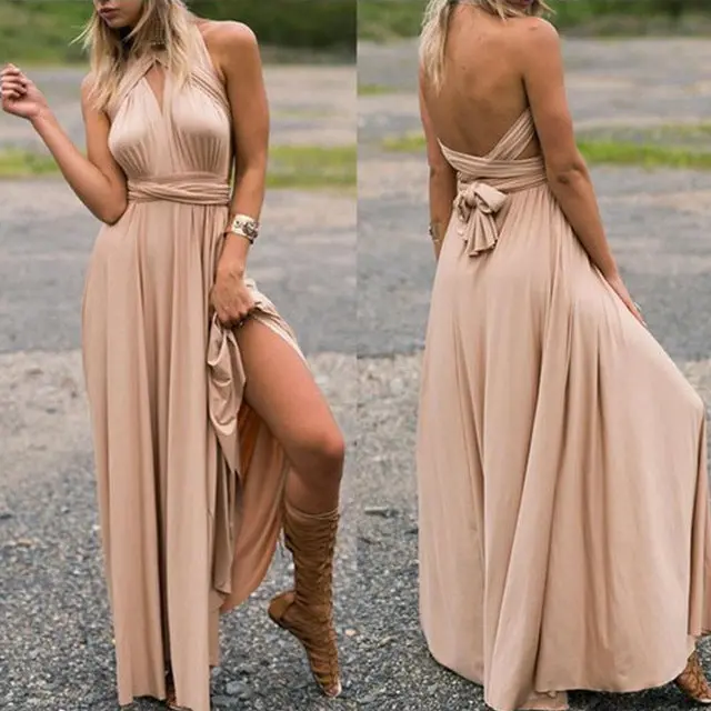 Multiway Wear Women Maxi Dress Sexy Bandage Off Shoulder Long Dress Bridesmaids Convertible Dress Fs0210 23