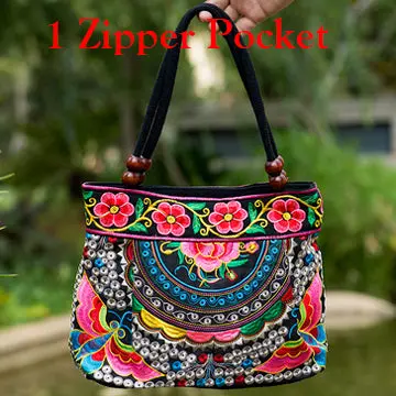 2016 Vintage National Ethnic Embroidery Bags Indian Boho Embroidered Shoulder Bag Brand Bags Logo Handbags Women Sac A Dos Femme 19