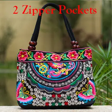2016 Vintage National Ethnic Embroidery Bags Indian Boho Embroidered Shoulder Bag Brand Bags Logo Handbags Women Sac A Dos Femme 28
