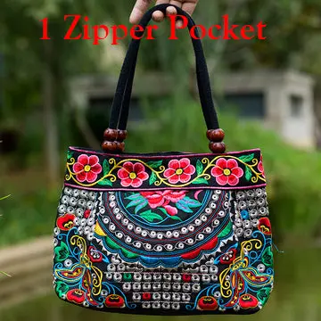 2016 Vintage National Ethnic Embroidery Bags Indian Boho Embroidered Shoulder Bag Brand Bags Logo Handbags Women Sac A Dos Femme 27