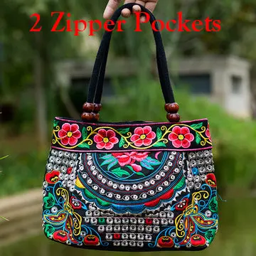 2016 Vintage National Ethnic Embroidery Bags Indian Boho Embroidered Shoulder Bag Brand Bags Logo Handbags Women Sac A Dos Femme 28