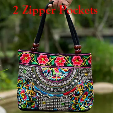 2016 Vintage National Ethnic Embroidery Bags Indian Boho Embroidered Shoulder Bag Brand Bags Logo Handbags Women Sac A Dos Femme 30