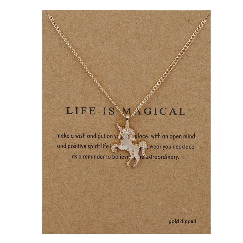 "Life Is Magical" Unicorn Statement Necklace 1