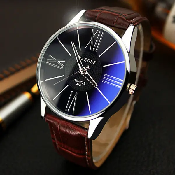 Yazole Quartz Watch Men Hot Fashion Business Leather Watches Minimalist Belt Korean Student Elegant Relogio Masculino Wristwatch 1