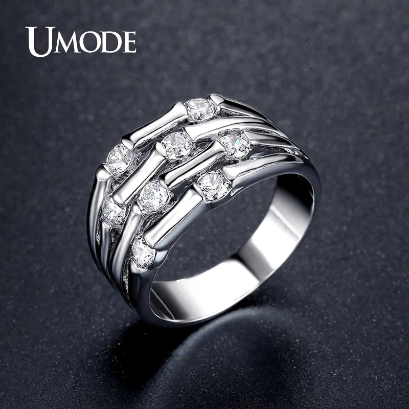 Umode 2016 New Chic Skeleton Design Rings Rhodium Color Jewelry For Women Bague Femme Aneis Feminino Ur0346 1