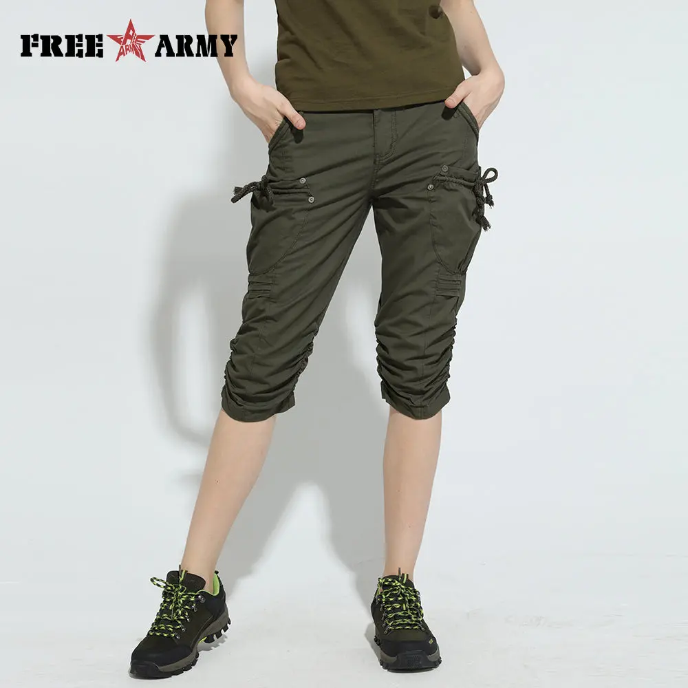 Fashion Casual Harem Pants New Summer Plus Size High Waist Multi-Pocket Slim Short Pants Female Half Pants Trousers Wgk76611 1
