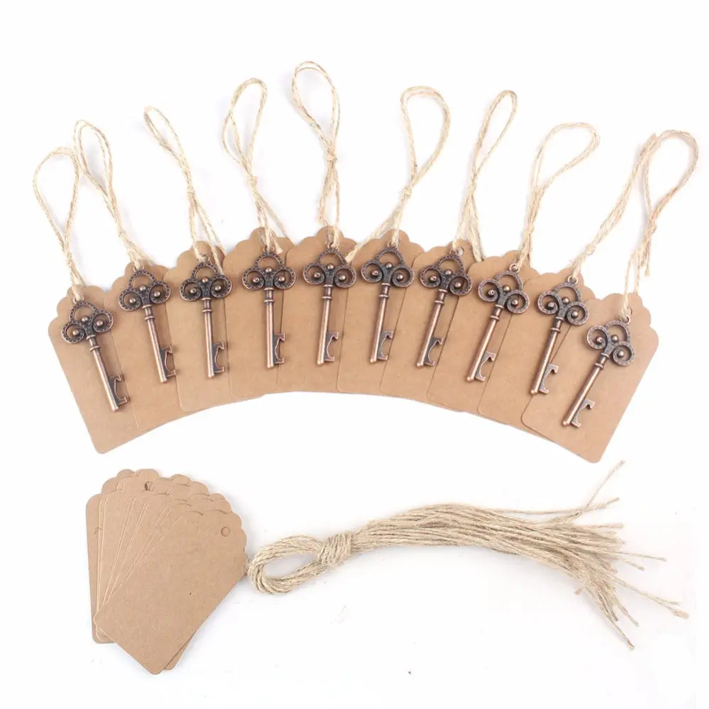 50Pcs Wedding Souvenirs Skeleton Bottle Opener + Tags Wedding Favors And Gifts For Guest Party Favors Festive Party Supplies 1