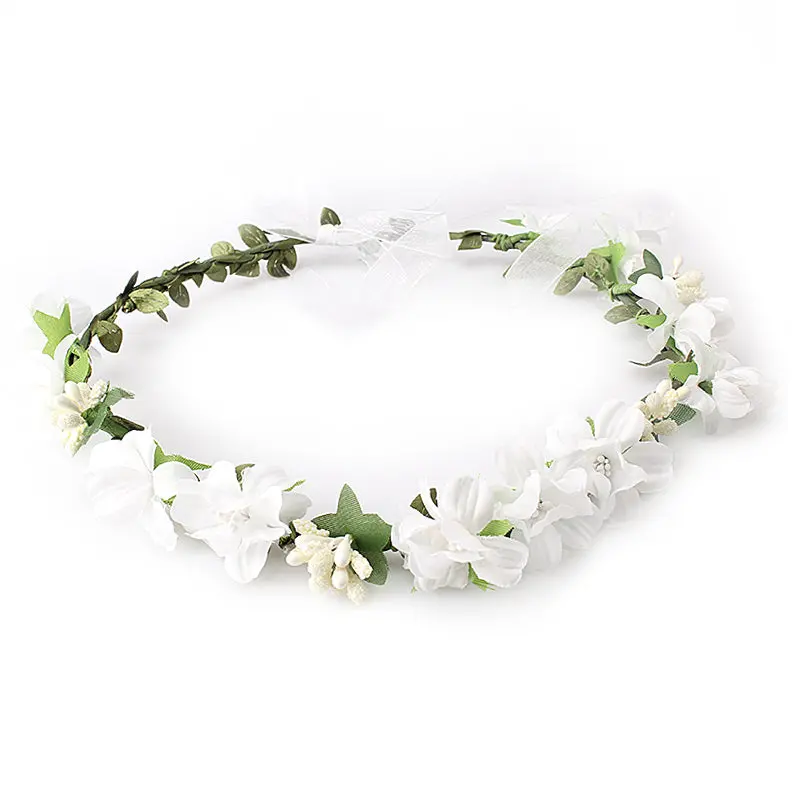 M Mism Summer Wedding Floral Crown Head Band Female Flower Headband Bridesmaid Bridal Headpiece Girls Flowers Hair Accessories 1
