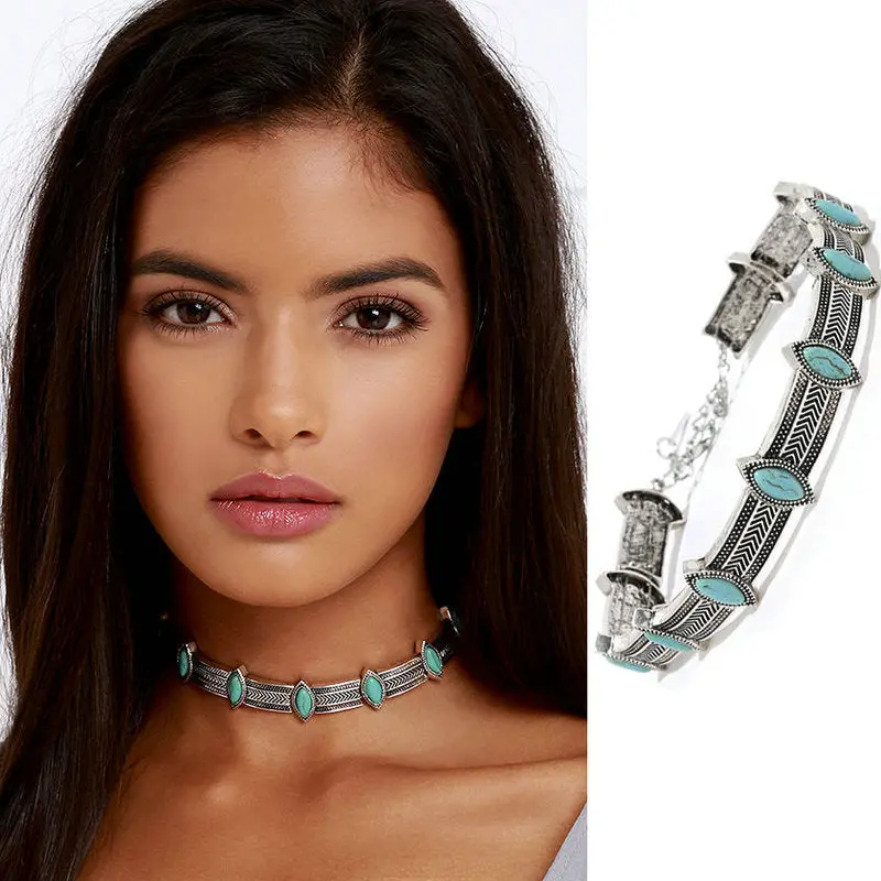 Chic Eye Shape Boho Ethnic Retro Style Collar Choker Necklace Statement Bohemian Vintage Collares 1