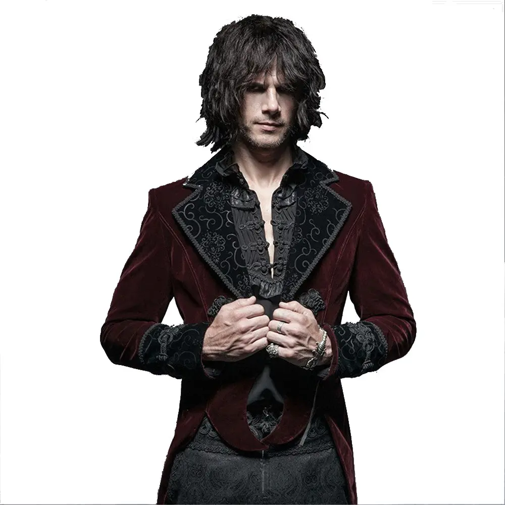 Gothic Gentleman Classical Velour Long Jacket 1