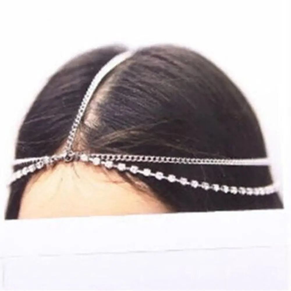 Fashion Boho Women Metal Gold Silver Multilayer Head Chain Headband Headpiece Bridal Wedding Hairstyle Hair Accessories 1