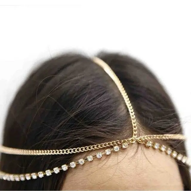 Fashion Boho Women Metal Gold Silver Multilayer Head Chain Headband Headpiece Bridal Wedding Hairstyle Hair Accessories 1