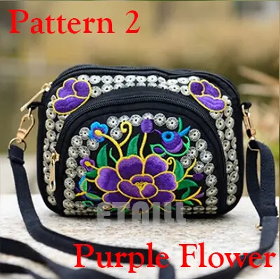 Boho Ethnic Embroidery Bag Hmong Handmade Embroidered Canvas Shoulder Messenger Bags Small Brand Crossbody Bags Sac A Dos Femme 6