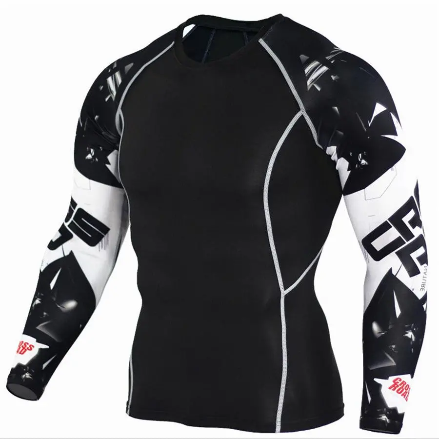 Mens Compression Shirts 3D Teen Wolf Jerseys Long Sleeve T Shirt Fitness Men Lycra Mma Crossfit T-Shirts Tights Brand Clothing 1