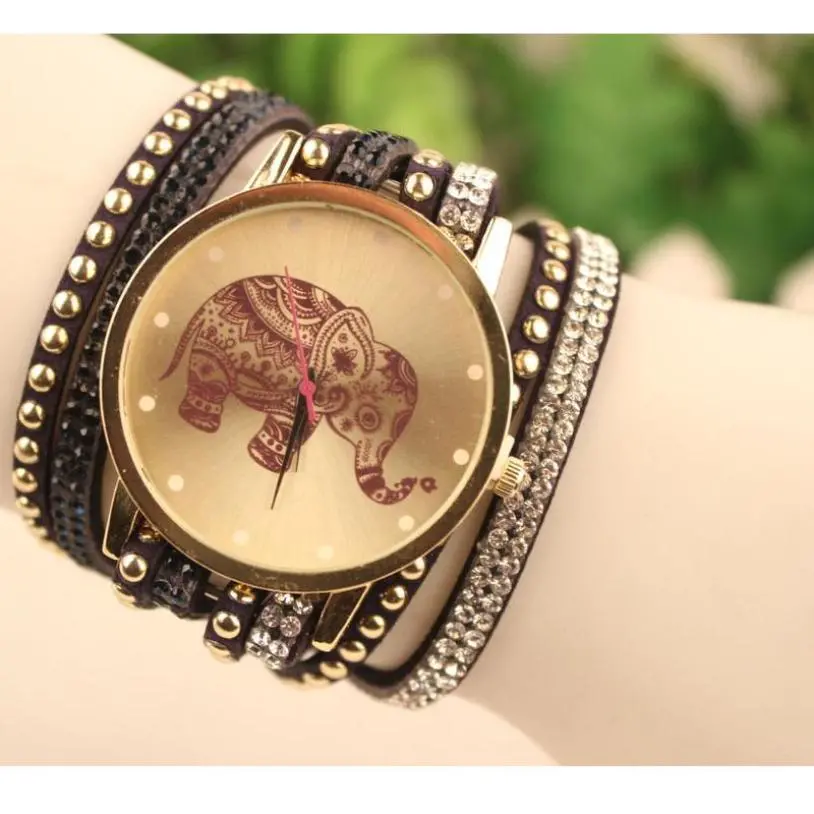 Watch Women Luxury Fashion Elephant Boho Bracelet Women Dress Watches Ladies Quartz Wrist Watches Montre Femme 1