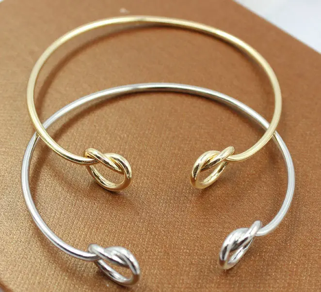 Infinity Love Knotted Open Cuff Bangle Simeple Modern Girls Cute Daily Wear Unique Boho Bracelet Gift 1